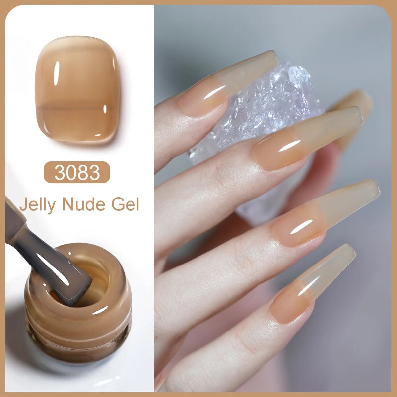 Clou Beaute Translucent Jelly Nude Pink Nail Gel Polish 15ml Vernis Semi Permanent Gel Colorful Varnish Nail Art Manicure Gel