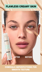 QIBEST 3D Full Coverage Concealer Long Lasting Liquid Concealer For Dark Circles Natural Finish Seamless Blend Under Eye Makeup