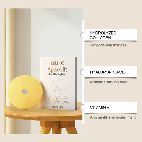 10 Pcs Breast Lifting Patch Firming & Shaping Skin Care Hydrolyzed Collagen Infused Invisible & Comfortable Wear for Women