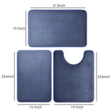 Three Piece Toilet, Bath Floor Mat, Shower Mat, Bath Absorbent Mat, Non Slip Carpet, Soft and Comfortable, Laundry Room.