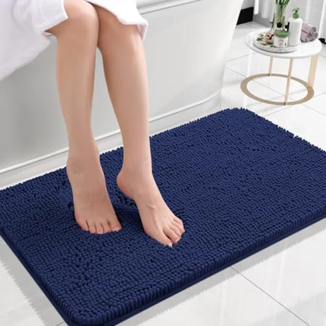 Bathroom Rugs 30x20, Extra Soft Absorbent Chenille Bath Rugs, Rubber Backing Quick Dry, Machine Washable Bath Mats for Bathroom