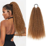 Synthetic wig Long curly hair fluffy explosive head corn whisker ponytail for women