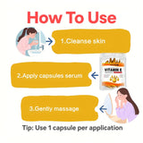 Vitamin E Deep Moisturizing Capsule Essence, Hydrates and Smooths Skin, Contains Plant-Based Squalane, Vitamin C, Deep Hydration and Skin Brightening Essence (0.4Gx30 Capsules)/Bag-1 Bag