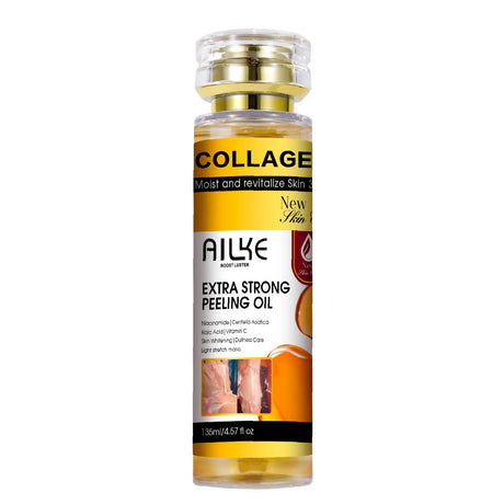 AILKE Collagen Yellow Peeling Oil For All Skin Types, Stretch Mark Removal, Lightening , Improve Rough Skin, Gentle Exfoliation