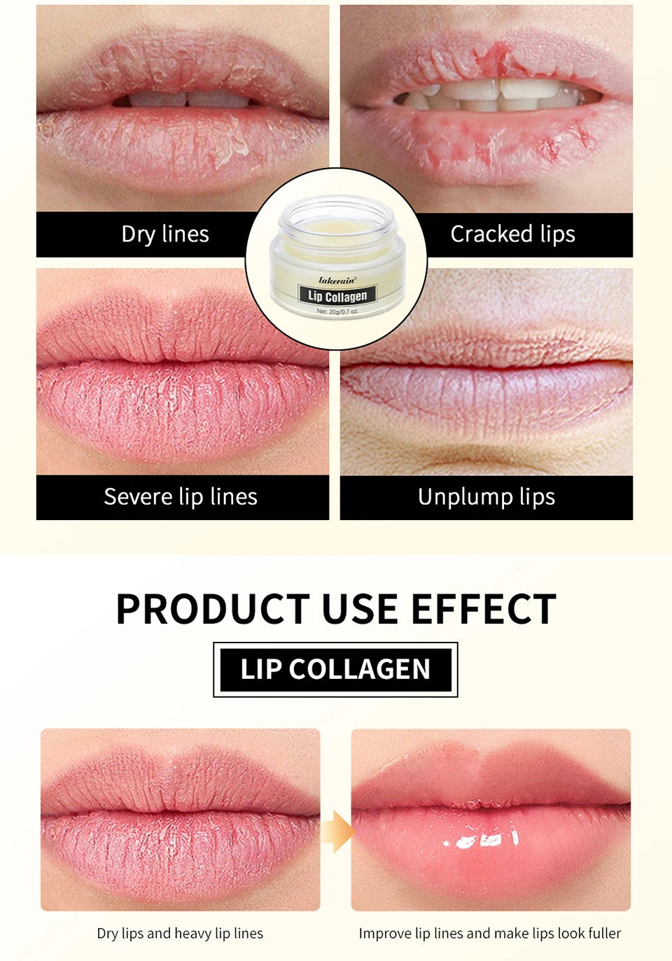Collagen Lip Balm & Sleep Mask Deep Moisturizing Hydrating Smooth Lip Fine Lines Gentle Exfoliating Dry Dead Skin Daily Lip Care