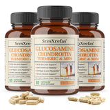 Glucosamine Chondroitin MSM Turmeric Capsules, Supports Hips, Knees, Joint, Bone, Cartilage Health & Mobility, Flexibility