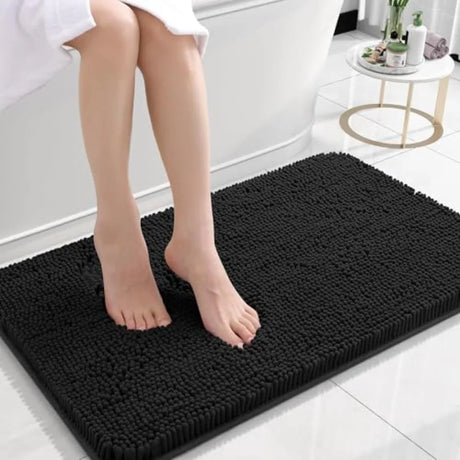 Bathroom Rugs 30x20, Extra Soft Absorbent Chenille Bath Rugs, Rubber Backing Quick Dry, Machine Washable Bath Mats for Bathroom