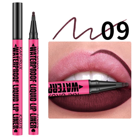 Lip Liner Waterproof, Sweatproof, Matte Multi-color Correcting Liquid Lipstick Pen Sexy Red Brown Lip Makeup for Women Gifts