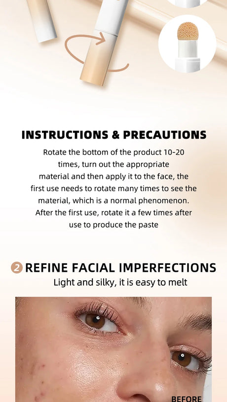 Ocheal 3 Color Face Foundation Concealer Pen Long Lasting Waterproof Corrector Contour Concealers Stick Cosmetic Makeup