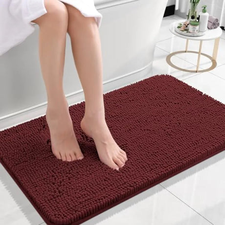 Bathroom Rugs 30x20, Extra Soft Absorbent Chenille Bath Rugs, Rubber Backing Quick Dry, Machine Washable Bath Mats for Bathroom