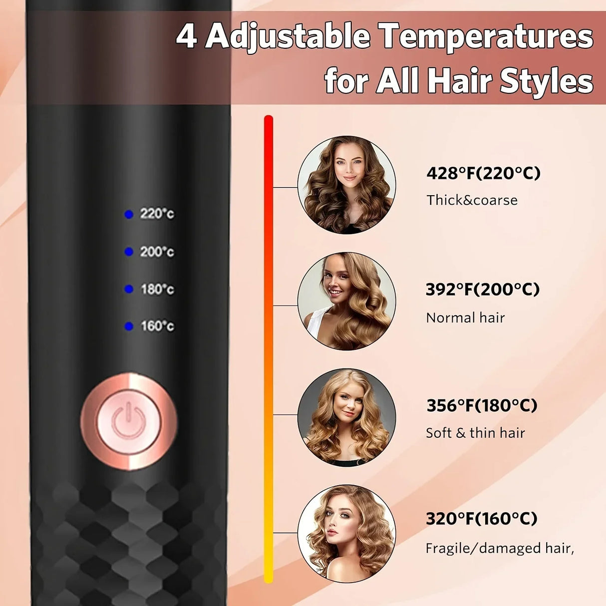 TINSOL Professional curling irons Ceramic auto-rotating air curling irons Air spinning rod styler Curling irons Styling tools