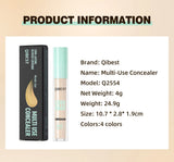 QIBEST 3D Full Coverage Concealer Long Lasting Liquid Concealer For Dark Circles Natural Finish Seamless Blend Under Eye Makeup