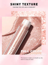 QIBEST Metallic Glitter Liquid Lipstick Makeup Waterproof Lip Gloss Long-lasting Shimmer Metal Diamond Lip Glaze Tint Charming