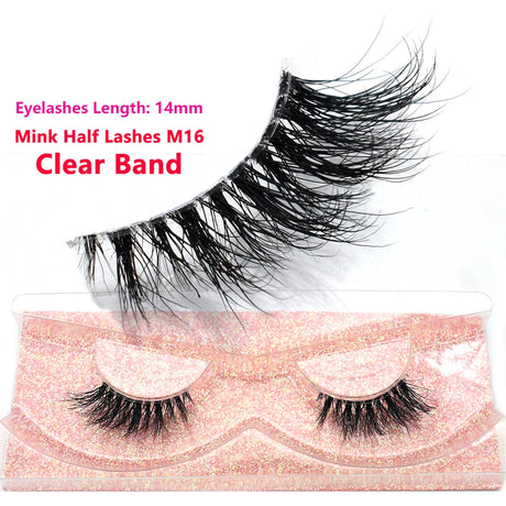 Half Lashes Mink Eyelashes Fluffy Soft False Eyelashes Wispy Cross Mink Eye Lashes Natural Short Mink Eyelash Extension Makeup