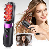 Wireless Electric Hot Comb Straight Hair Straightener Comb Straightening Brush Negative Ion Anti-Scalding Styling Tool