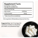 Women Myo & D-Chiro Inositol Capsule Daily Nutrition Supplements for Hormonal Balance and Ovarian Health Support 120 Count