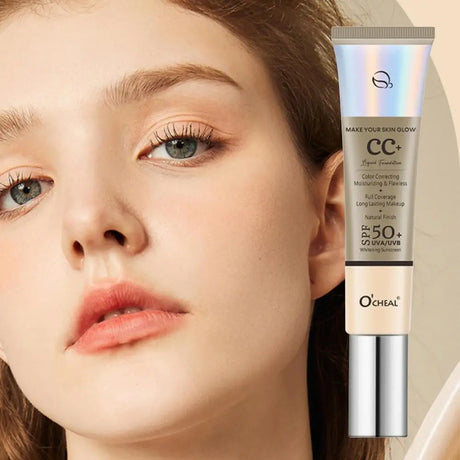 CC Cream Concealer Color Correcting Cream SPF 50 Sunscreen Full Coverage Foundation Lightweight Foundation Moisturizing
