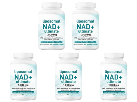 NAD+ Supplement with Glutathione Resveratrol Astaxanthin 10-in-1 Formula 60 Capsules for Men and Women Daily Wellness