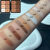 Cream Blush Contour Concealer Palette, 12 Shades Multi-Use Cream Makeup Palette for Face, Blendable Matte Cream Bronzer Highlighter Blush Pigment, Long Lasting Cream Foundation Camo Palette for Cheek,