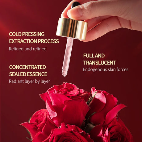 Mercilen Double Rose Time Revitalizing Essence Oil 30ml, Moisturizes, Nourishes, and Firms the Skin, Daily Facial Skin Care Essence, Makes Skin Look Younger, Contains Rose Essential Oil and Plant-Based Squalane, Suitable for