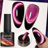 PUENTE 7.5ML Nude Shade Moonlight Cat Magnetic Gel Nail Polish Ultra-Bright Cat Eye Soak Off UV Semi-Permanent Varnish Manicure