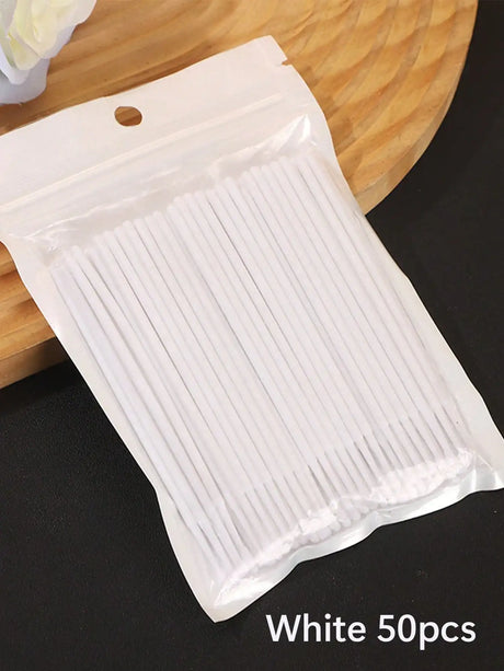 50/100pcs Nano Cleaning Swabs, Ultra Fine Makeup Remover Sticks For Eye Makeup, Contouring, Eyeliner, Lips And Skin Cleansing
