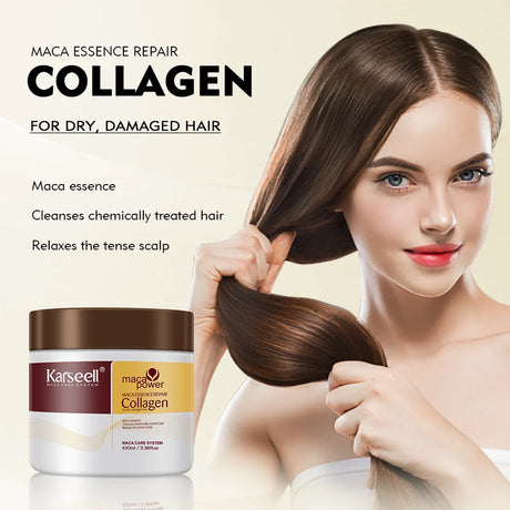 Karseell 100ML Collagen Hair Mask Deep Repair Damage Argan Oil Collagen Hair Treatment  Prevent Hair Breakage for All Hair Types