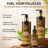 PURC 300ML Biotin Hair Shampoo Scalp Cleaning Nourishing Strengthen Roots Shampoos Hair Care Products for All Hair Types