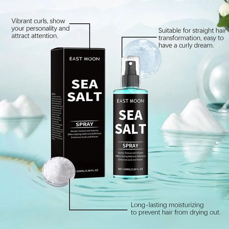 100ml Sea Salt Curling Spray for Hair,Natural Kelp & Red Algae Extract, Natural Texture & Volume, Creates Beachy Curls & Texture
