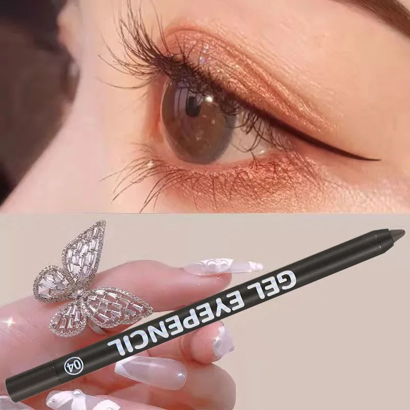 12 Colors Shine Pearlescent Eyeliner Pencil Waterproof Lasting Matte White Black Brown Smooth and Easy To Color Eyeliner Gel Pen