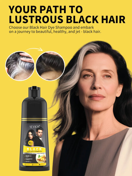 3 In 1 Herbal Healthy Hair Dyeing 500ml Black Hair Dye Shampoo For Men Women Plant Instant Color Shampoo Ginger Black Hair Dye