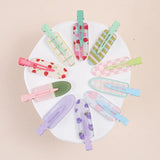 10pcs Candy Color Fruit Hair Bang Clip Summer Hairpin No Crease Hair Side Clamp For Girls Beauty Styling Accessories Set