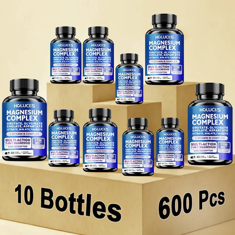 Magnesium Complex Capsules, Support Energy, Bone Strength, Restful Deep Sleep, Brain Health & Anxiety Relief
