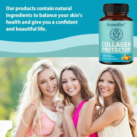Vegan Collagen Capsules, with 500mg Sea Buckthorn, Promote Healthy Skin Hair Nails and Digestive System
