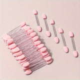 50Pcs Eye Disposable Eye Shadow Stick Double-Head Double-Sided Eye Makeup Applicator Short Sponge Eye Shadow Applicator