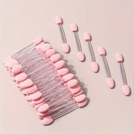 50Pcs Eye Disposable Eye Shadow Stick Double-Head Double-Sided Eye Makeup Applicator Short Sponge Eye Shadow Applicator