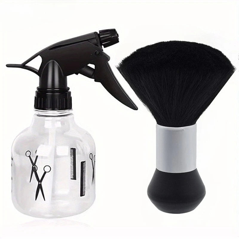WANMEI Barber Hairdresser Water Sprayer Set Barbershop Hairdressing Neck Duster Cleaning Brush Professional Hair Styling Tool