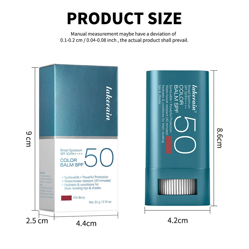 Lip & Cheek Color Balm SPF 50 Mineral Broad Spectrum Sun Protection Water Sweat Resistant Hydrating Long Lasting Buildable Blush