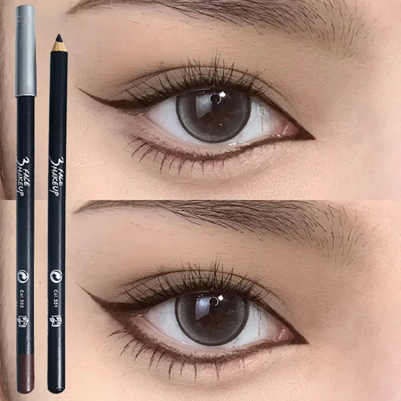 1/12Pc Waterproof Black Brown Eyeliner Pencils-Smudge-Proof Long-Lasting Beginner-Friendly Smooth High Pigmented Punk Eye Makeup