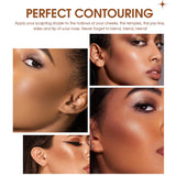 The four-color highlighter contour palette is matte and long-lasting, brightening three-dimensional contours