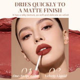 DUNUF Matte Velvet Lip Gloss, 3D Plumping & Waterproof, Square Tube Lipstick, Easy Application, 8 Shades (All-in-One)