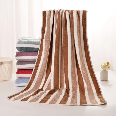 Striped Pattern Towel New Home Soft and Comfortable Bath Towels for Men and Women, Quick Drying Absorbent Towels For Bathroom