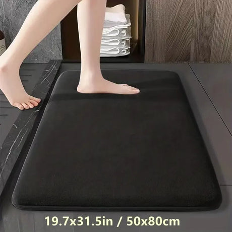 Coral Velvet Absorbent Quick Drying Door Mat Solid Color Bathroom Mat Bathroom Floor Mat Door Mat Household Non Slip Foot Mat