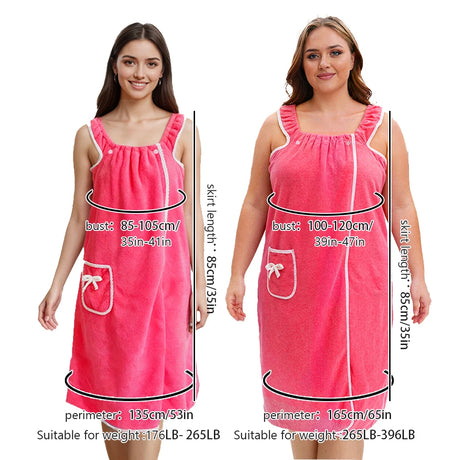 1pc, coral velvet women's bath skirt, wearable bath towel wrap women's absorbent Beach Spa gym bathrobe, slip skirt bath