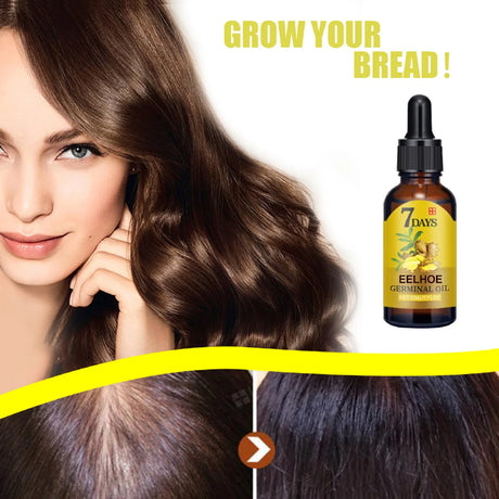 EELHOE 20ml Ginger Hair Growth Oil Strengthening Scalp Nourishing Hair Roots Anti Loss Fuller Care Hairs Essence for Women Men