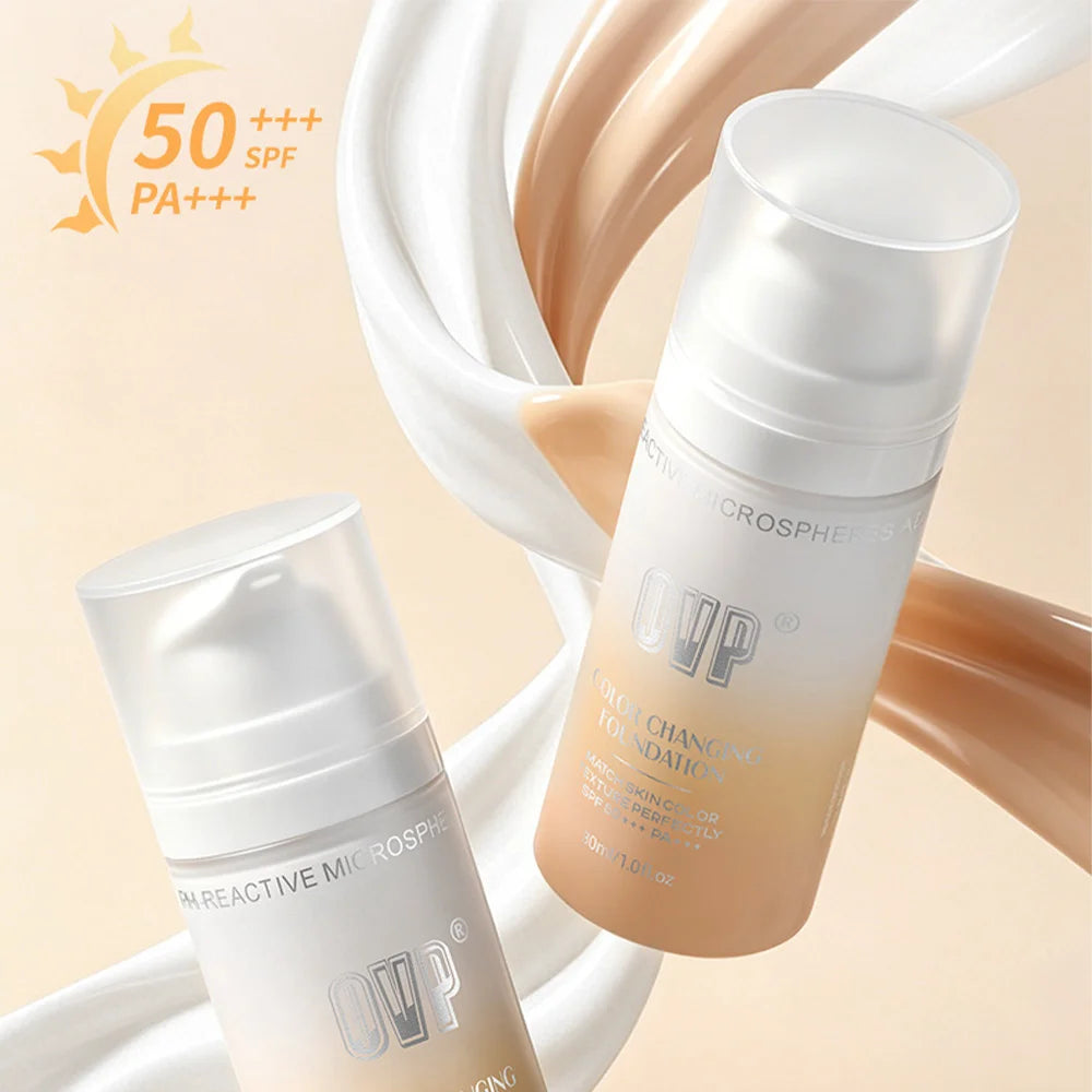 OVP Auto Adjust change color Foundation Moisturizing Waterproof Concealer Long Lasting Flawless Natural Face Makeup Sunblock