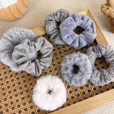7/Pcs/Set Hair Rope Autumn Winter Furry Head Rope Headband for Woman Girls Fashion Sweet Hair band Tie Ponytail Rubber Band Gift