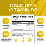 Calcium + Vitamin D3, Promotes Bone Health and Immune Support, Enhances Carbonate Absorption, Dietary Supplement