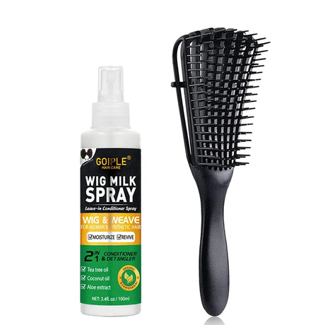 GOIPLE 100ml 2 In 1 Professional Wig Milk Spray Leave In Conditioner Heat Protection Mist Moisturizes Hair Care Product