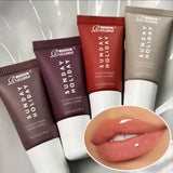 4 Pcs Mini Lip Butter Balm Set Moisturizing Vanilla Beige Brown Sugar Makeup Fast Ship Gift Kit